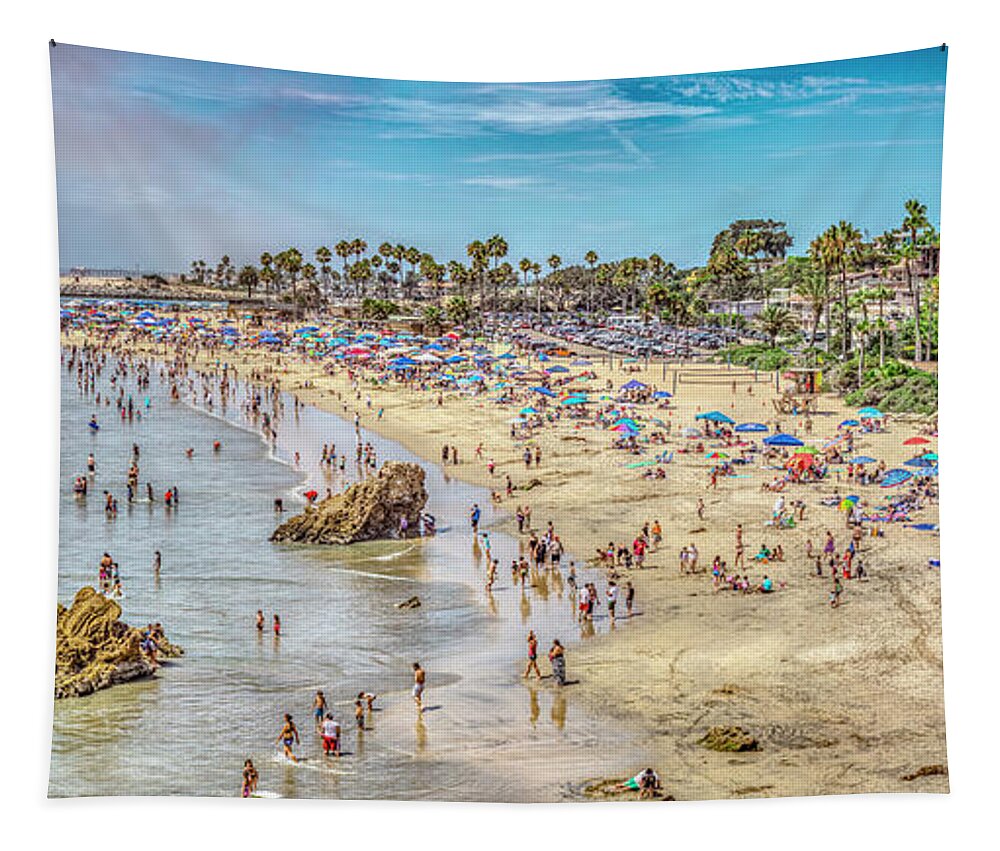 Newport Beach Tapestry featuring the photograph Newport Corona Beach by David Zanzinger