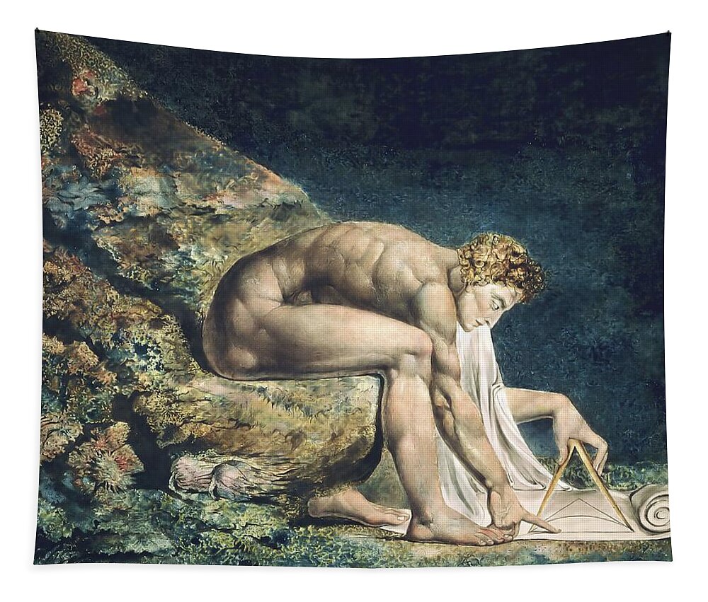 William Blake Tapestry featuring the painting Newton by William Blake