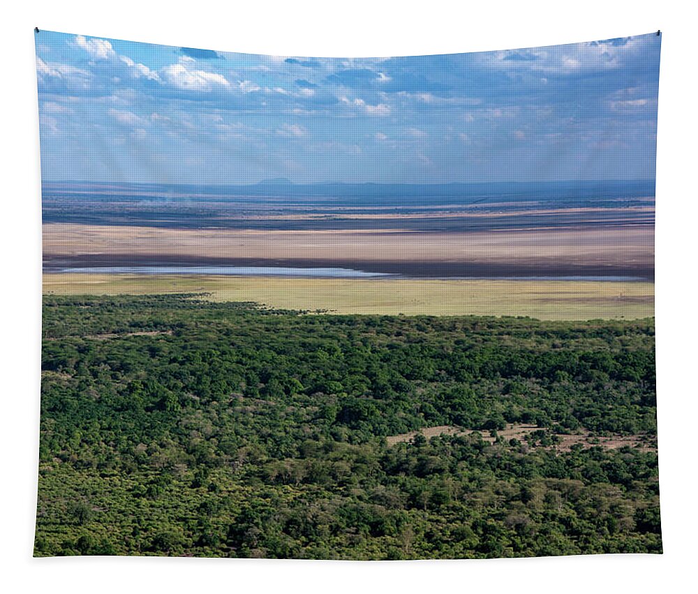 Ngorongoro Crater Tapestry featuring the photograph Ngorongoro Crater, Tanzania, East Africa by Aidan Moran