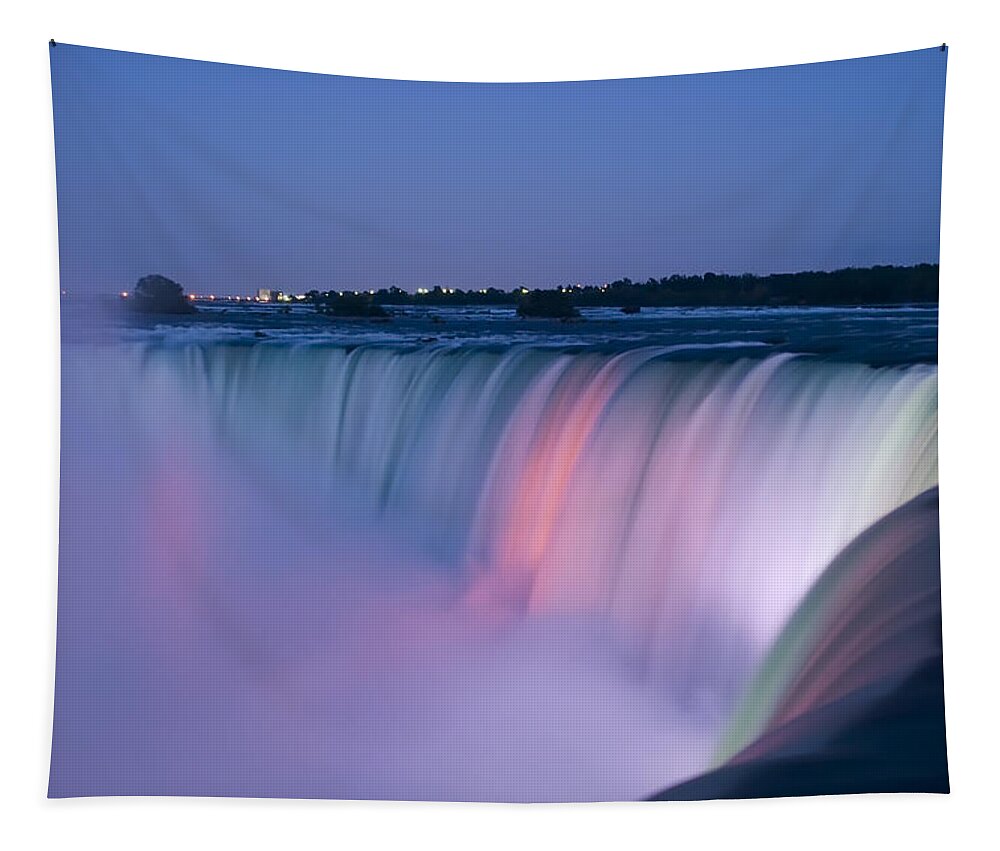 3scape Photos Tapestry featuring the photograph Niagara Falls at Dusk by Adam Romanowicz