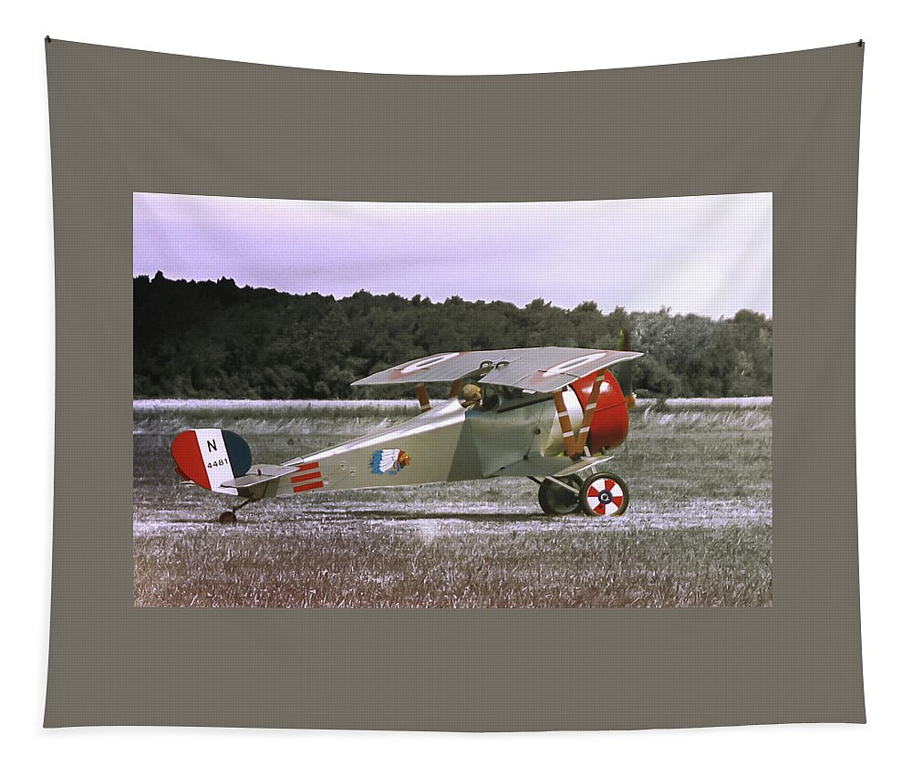 Aviation Tapestry featuring the photograph Nieuport 17 by Guy Whiteley