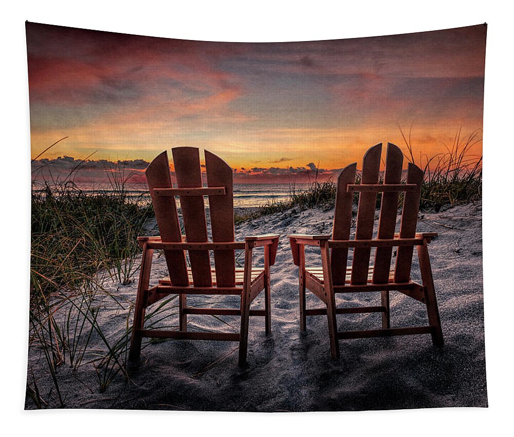 Clouds Tapestry featuring the photograph Nightfall Dreams by the Sea by Debra and Dave Vanderlaan