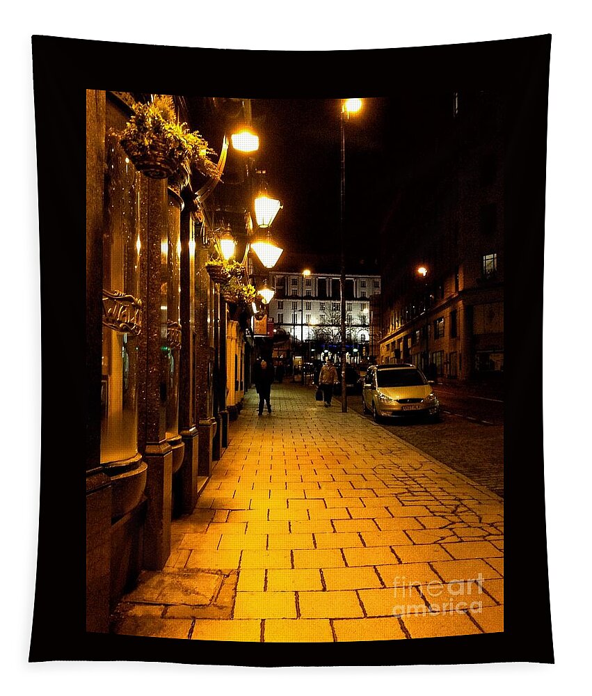 Liverpool Central Tapestry featuring the photograph Nighttime At Liverpool Central by Joan-Violet Stretch