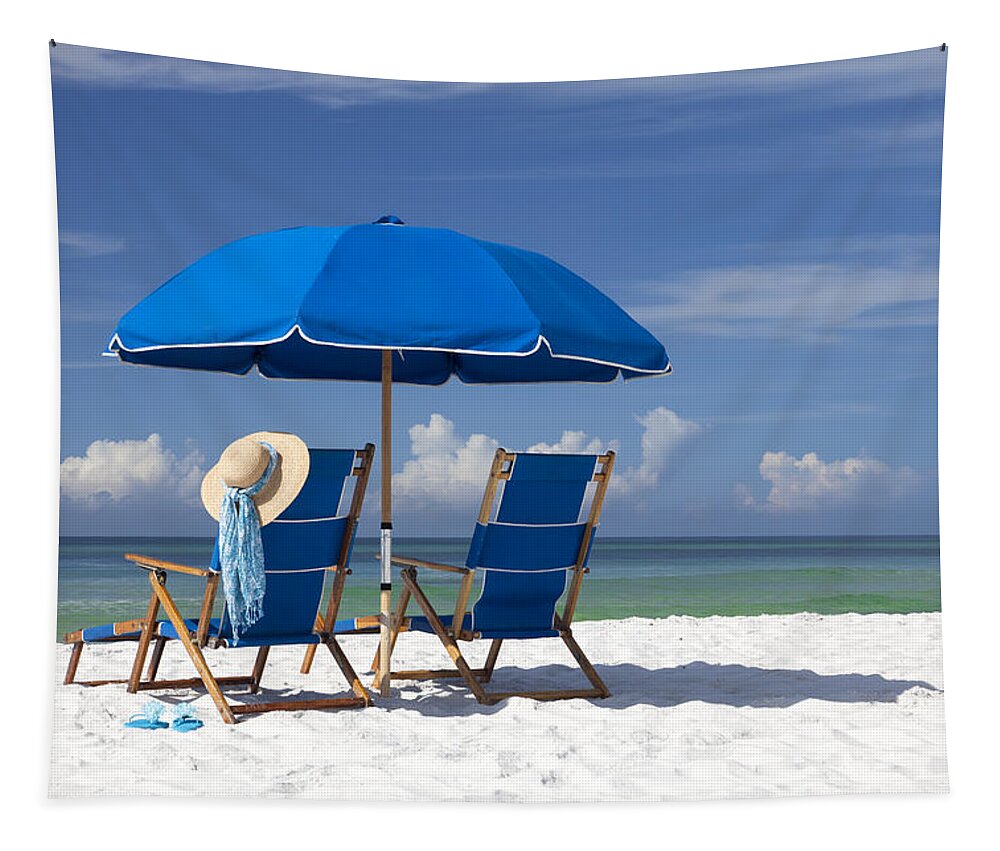 Destin Tapestry featuring the photograph No Worries by Janet Fikar