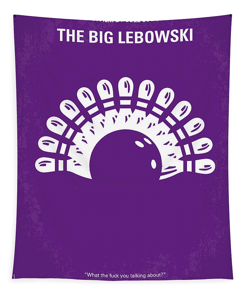 Big Lebowski Tapestry featuring the digital art No010 My Big Lebowski minimal movie poster by Chungkong Art