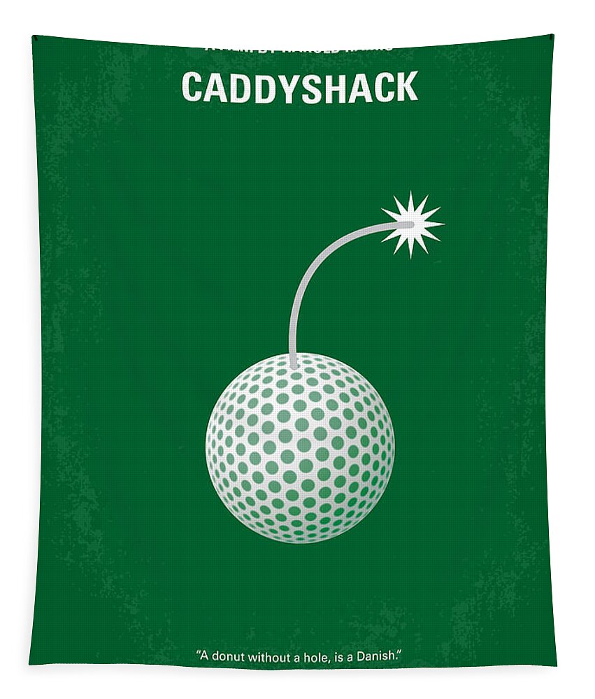 Caddyshack Tapestry featuring the digital art No013 My Caddy Shack minimal movie poster by Chungkong Art