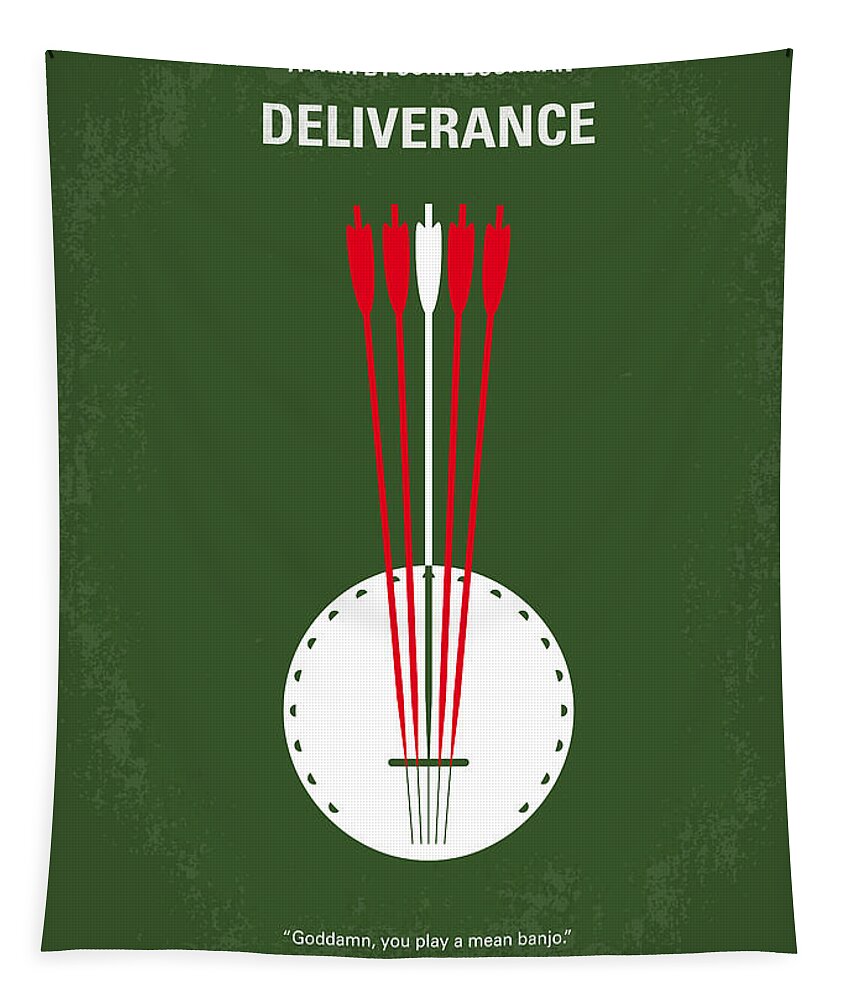 Deliverance Tapestry featuring the digital art No020 My Deliverance minimal movie poster by Chungkong Art