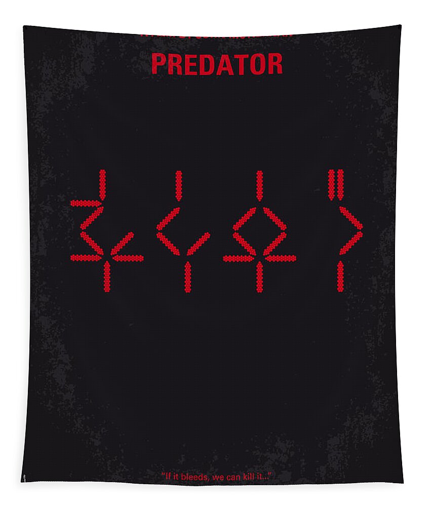 Predator Tapestry featuring the digital art No066 My predator minimal movie poster by Chungkong Art