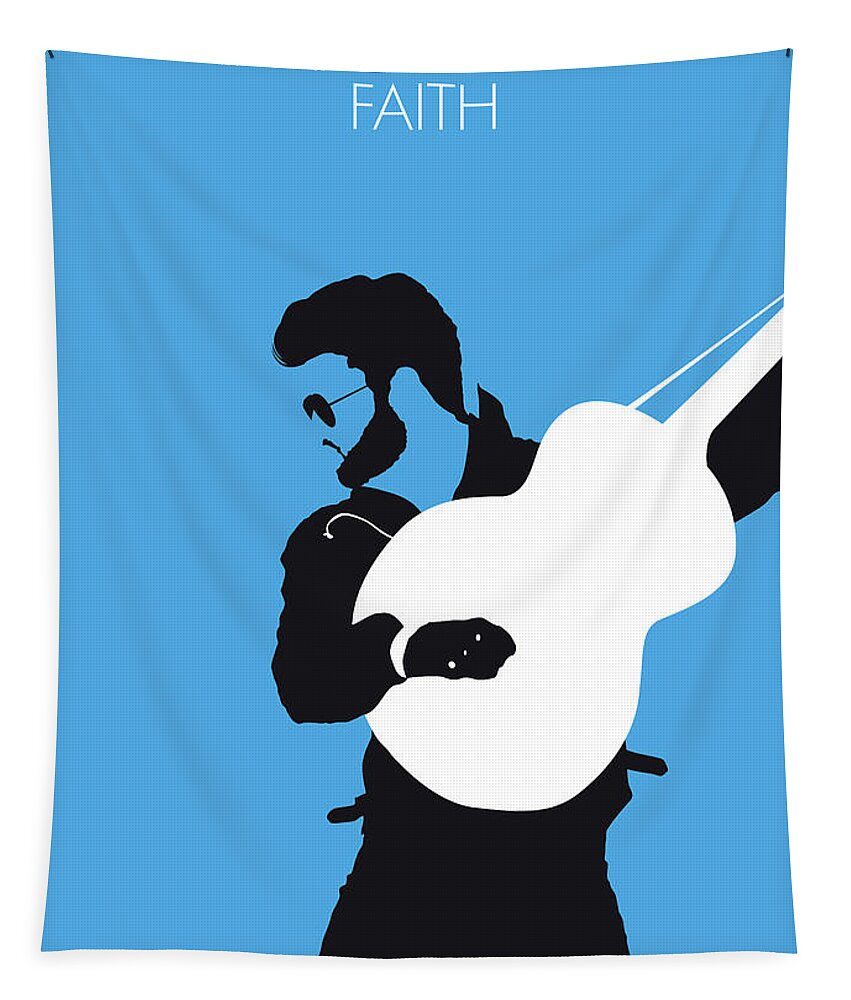 George Tapestry featuring the digital art No089 MY GEORGE MICHAEL Minimal Music poster by Chungkong Art