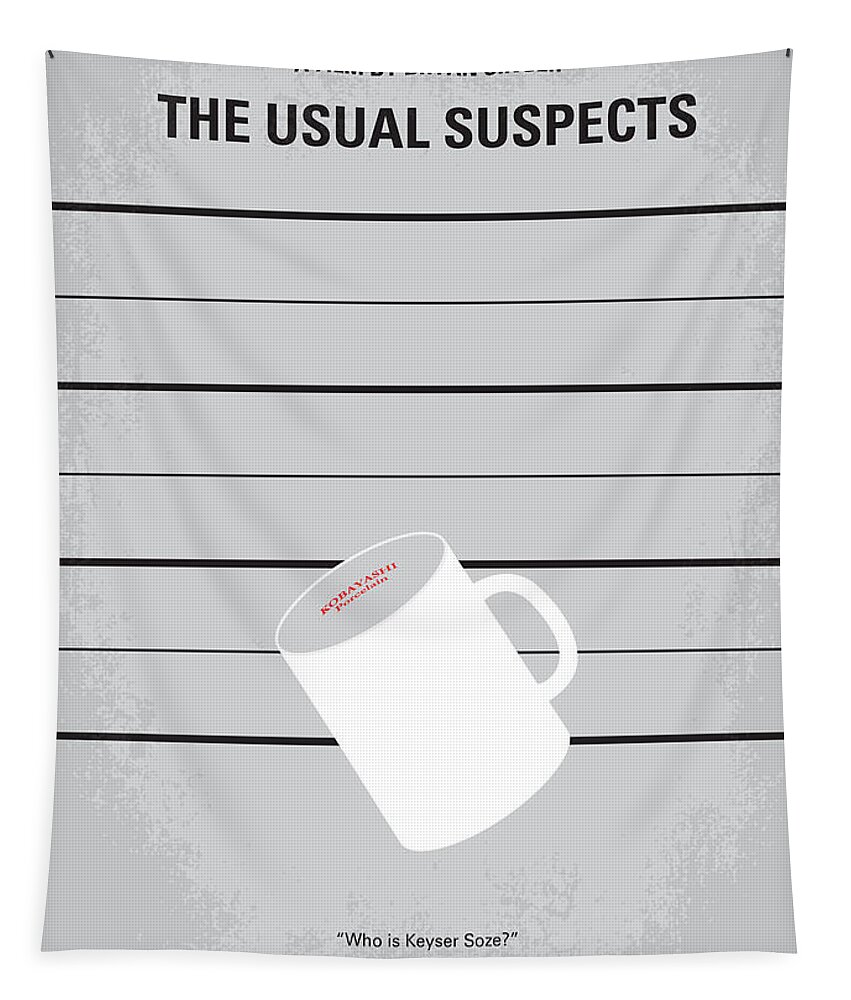 The Usual Suspects Tapestry featuring the digital art No095 My The usual suspects minimal movie poster by Chungkong Art