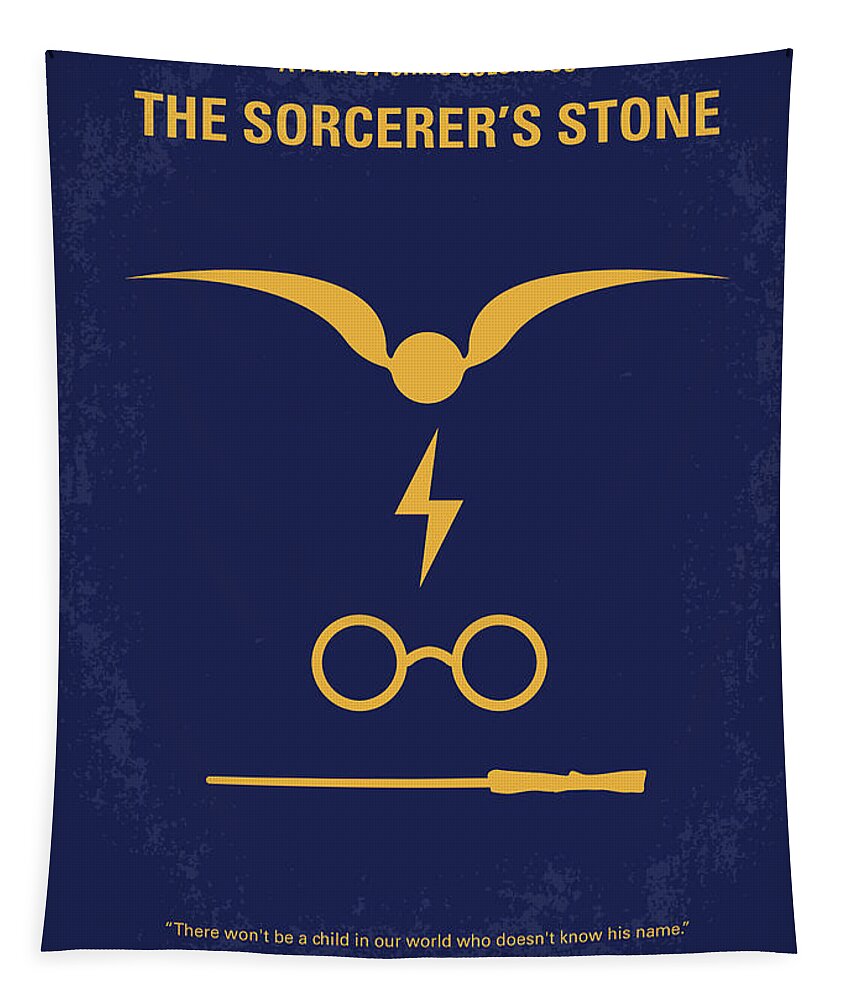 Hp - Sorcerers Stone Tapestry featuring the digital art No101-1 My HP - SORCERERS STONE minimal movie poster by Chungkong Art