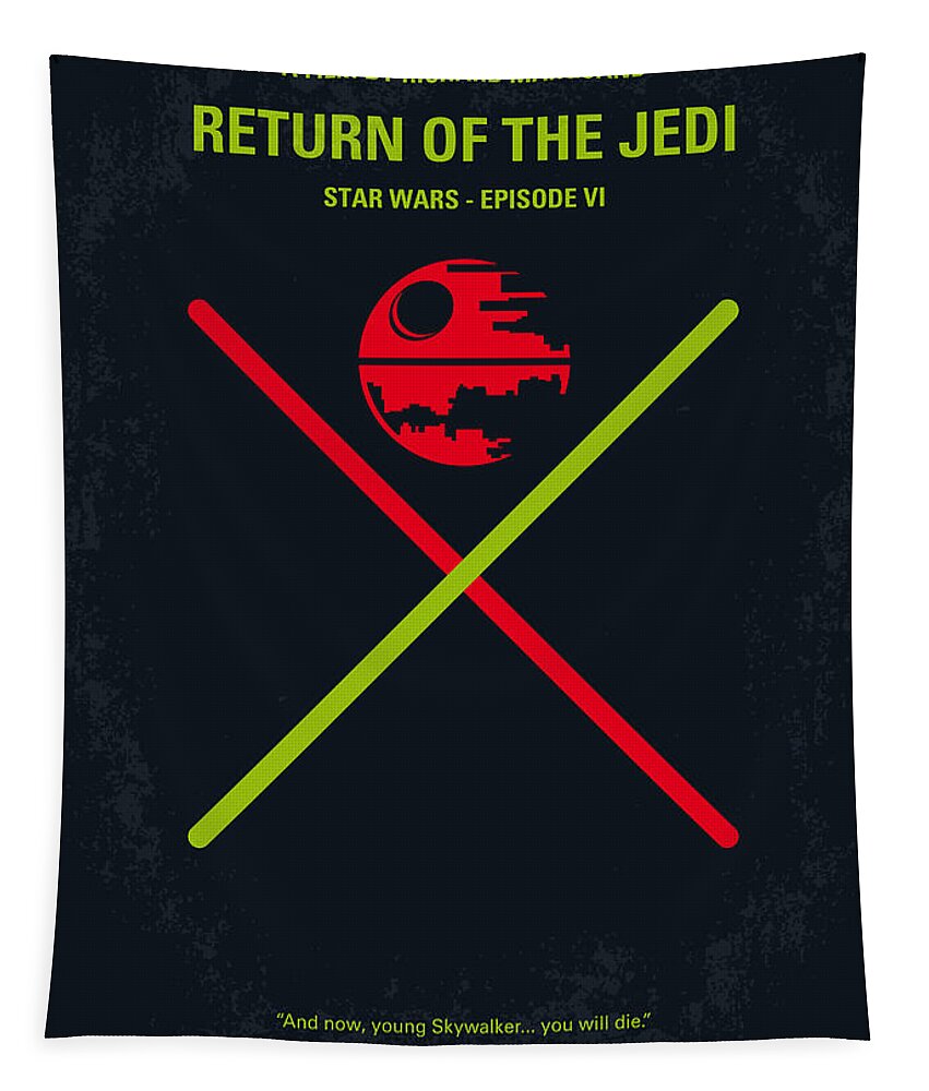 Star Wars Episode Vi Return Of The Jedi Tapestry featuring the digital art No156 My STAR WARS Episode VI Return of the Jedi minimal movie poster by Chungkong Art