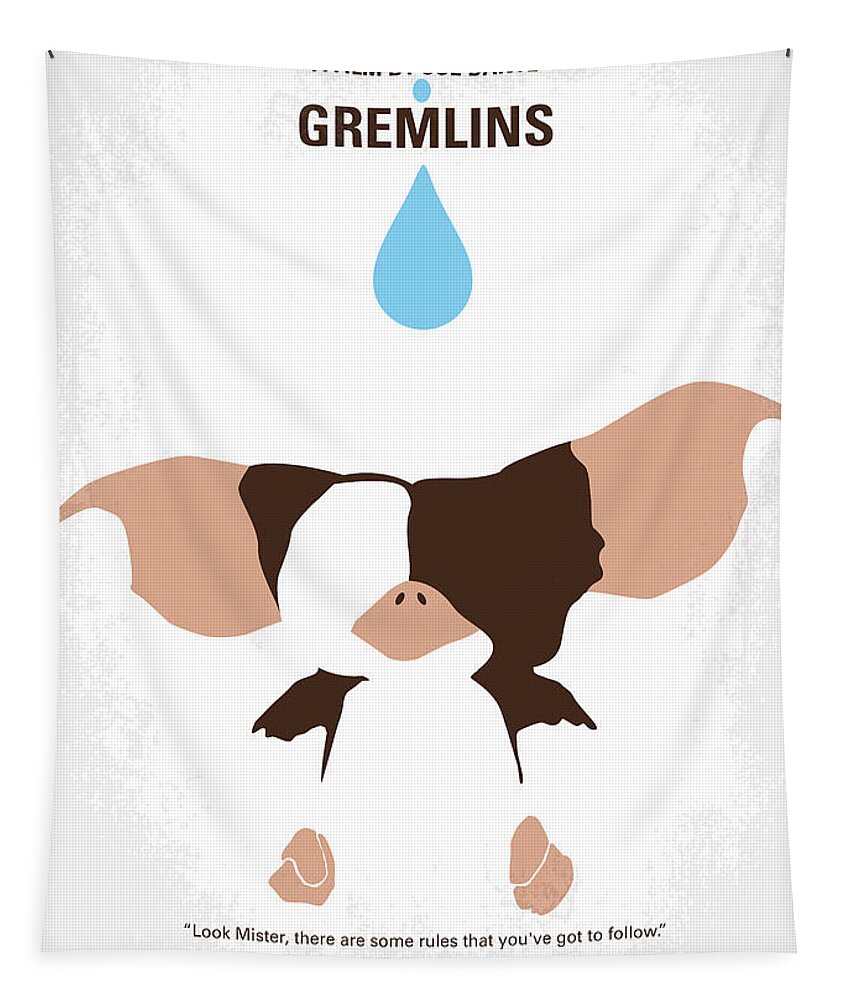 Gremlins Tapestry featuring the digital art No451 My Gremlins minimal movie poster by Chungkong Art