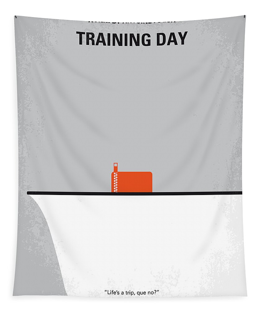 Training Day Tapestry featuring the digital art No497 My Training Day minimal movie poster by Chungkong Art