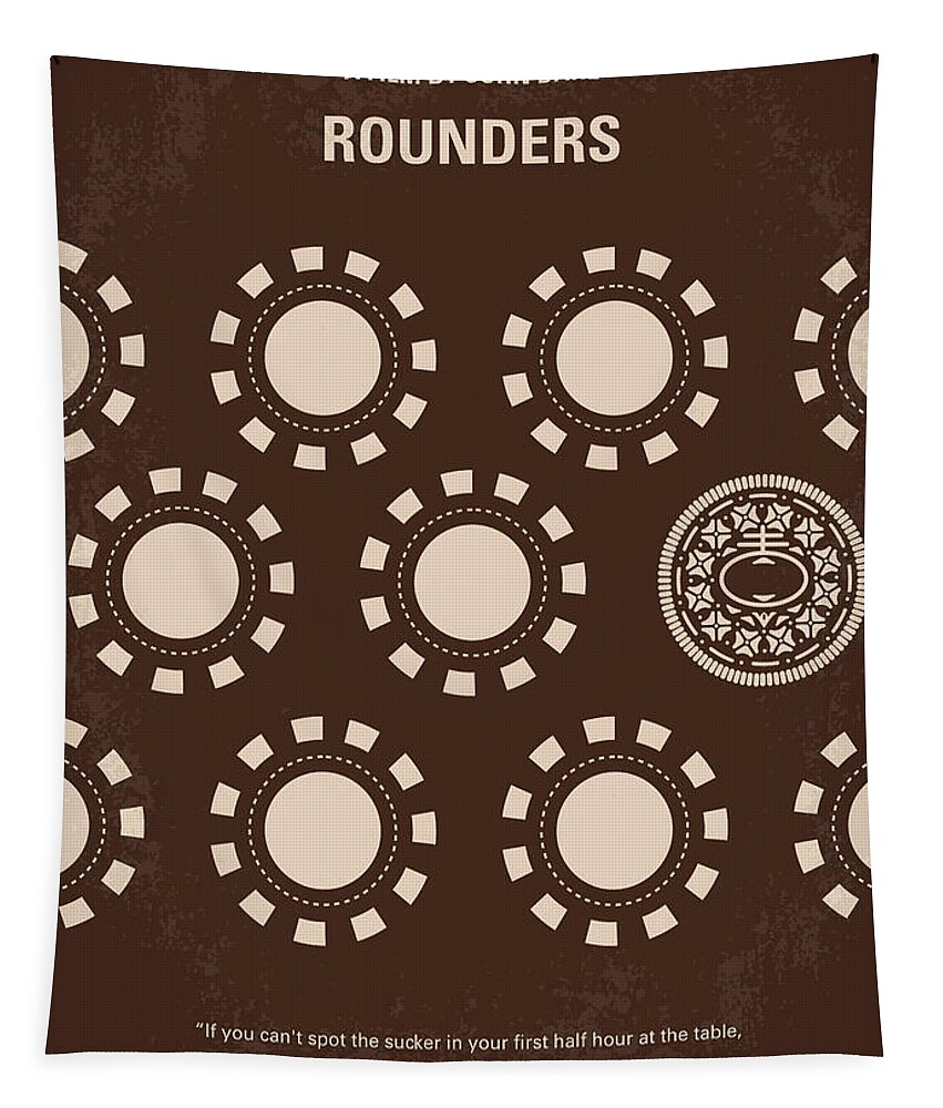 Rounders Tapestry featuring the digital art No503 My Rounders minimal movie poster by Chungkong Art
