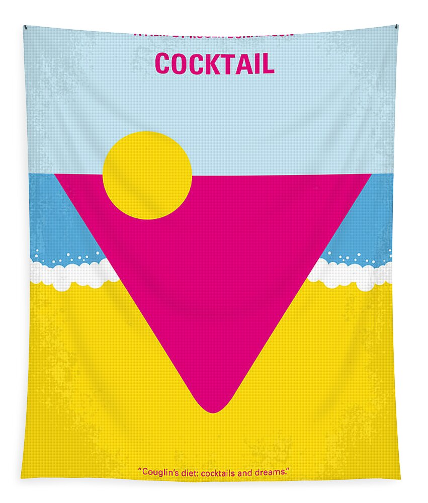 Cocktail Tapestry featuring the digital art No603 My Cocktail minimal movie poster by Chungkong Art