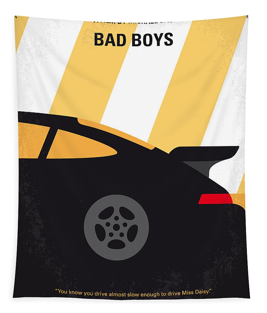 Bad Boys Tapestry featuring the digital art No627 My Bad Boys minimal movie poster by Chungkong Art