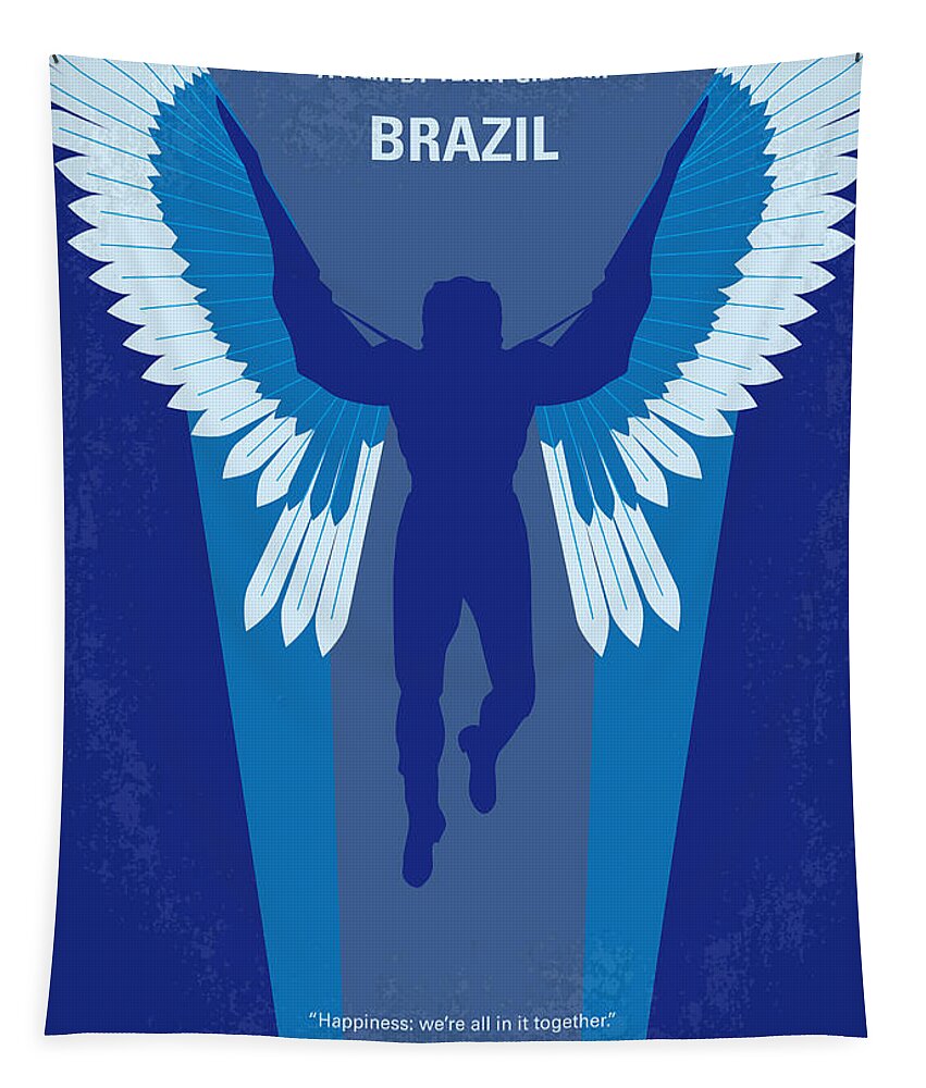 Brazil Tapestry featuring the digital art No643 My Brazil minimal movie poster by Chungkong Art