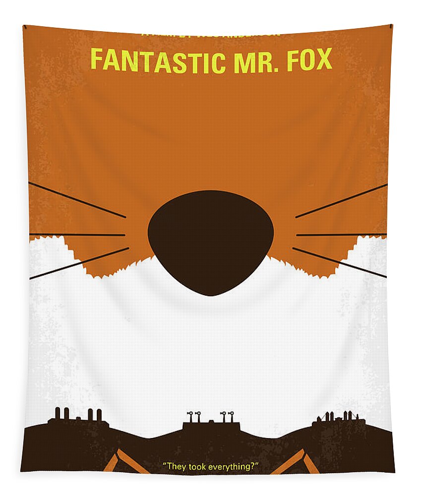 Fantastic Mr Fox Tapestry featuring the digital art No673 My Fantastic Mr Fox minimal movie poster by Chungkong Art