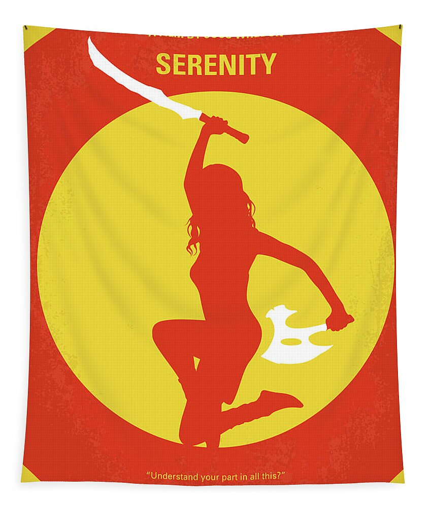Serenity Tapestry featuring the digital art No722 My Serenity minimal movie poster by Chungkong Art