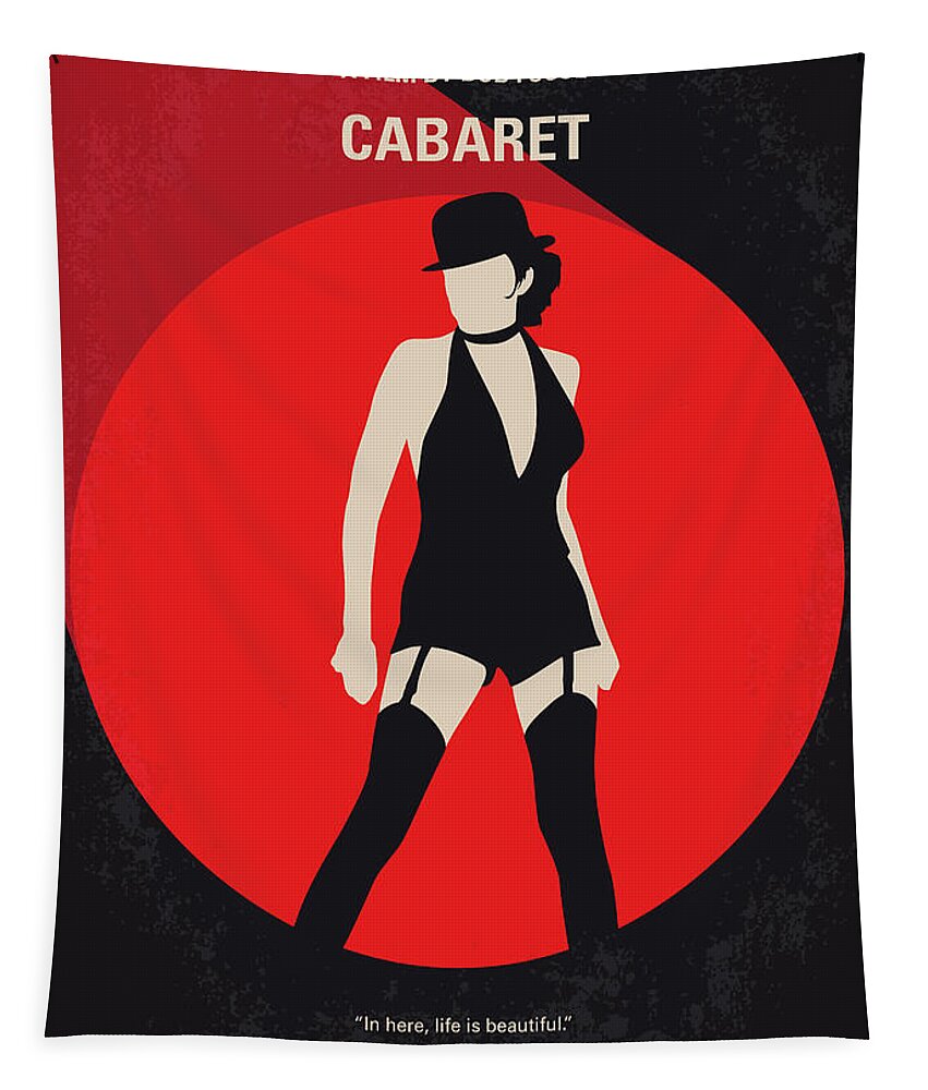 Cabaret Tapestry featuring the digital art No742 My Cabaret minimal movie poster by Chungkong Art