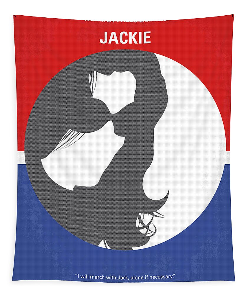 Jackie Tapestry featuring the digital art No755 My Jackie minimal movie poster by Chungkong Art