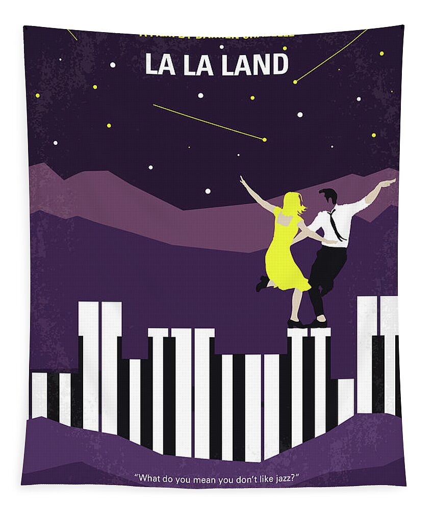 La La Land Tapestry featuring the digital art No756 My La La Land minimal movie poster by Chungkong Art