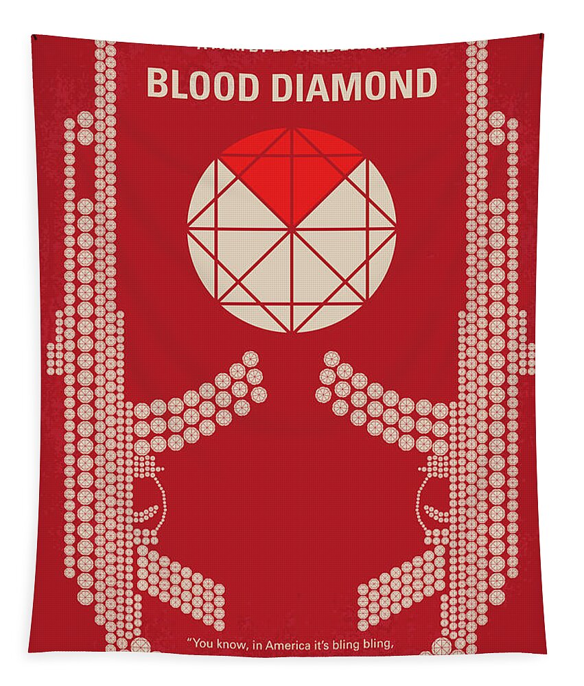 Blood Diamond Tapestry featuring the digital art No833 My Blood Diamond minimal movie poster by Chungkong Art