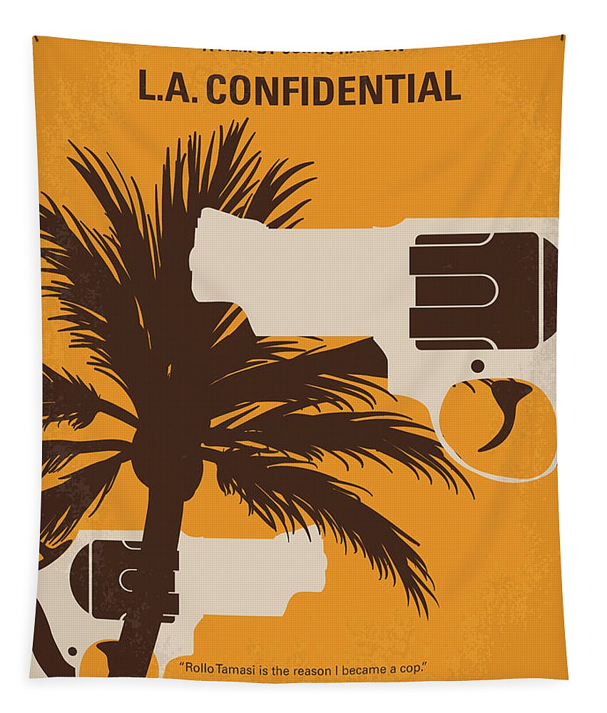 La Confidential Tapestry featuring the digital art No866 My LA Confidential minimal movie poster by Chungkong Art