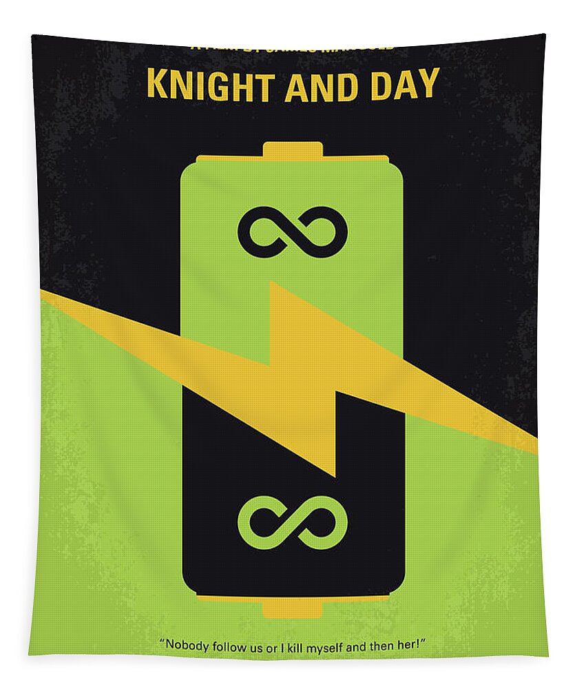 Knight And Day Tapestry featuring the digital art No899 My Knight and Day minimal movie poster by Chungkong Art