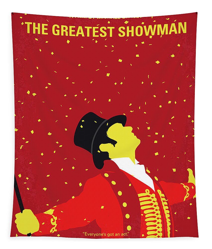 The Greatest Showman Tapestry featuring the digital art No965 My The Greatest Showman minimal movie poster by Chungkong Art