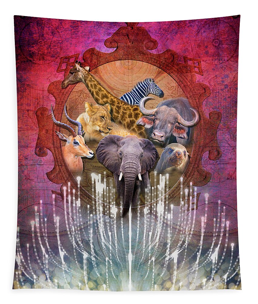 Noble Creatures Tapestry featuring the digital art Noble Creatures by Linda Carruth