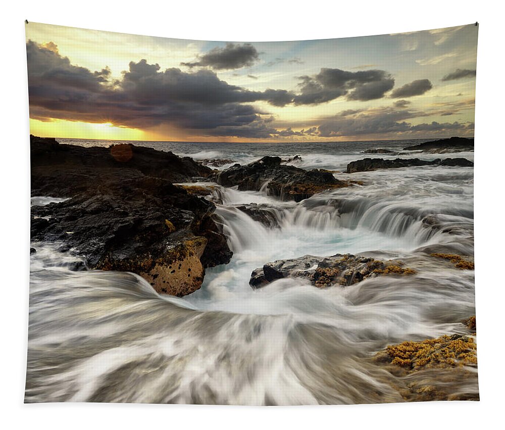 Kona Tapestry featuring the photograph North Kona Coastline by Christopher Johnson