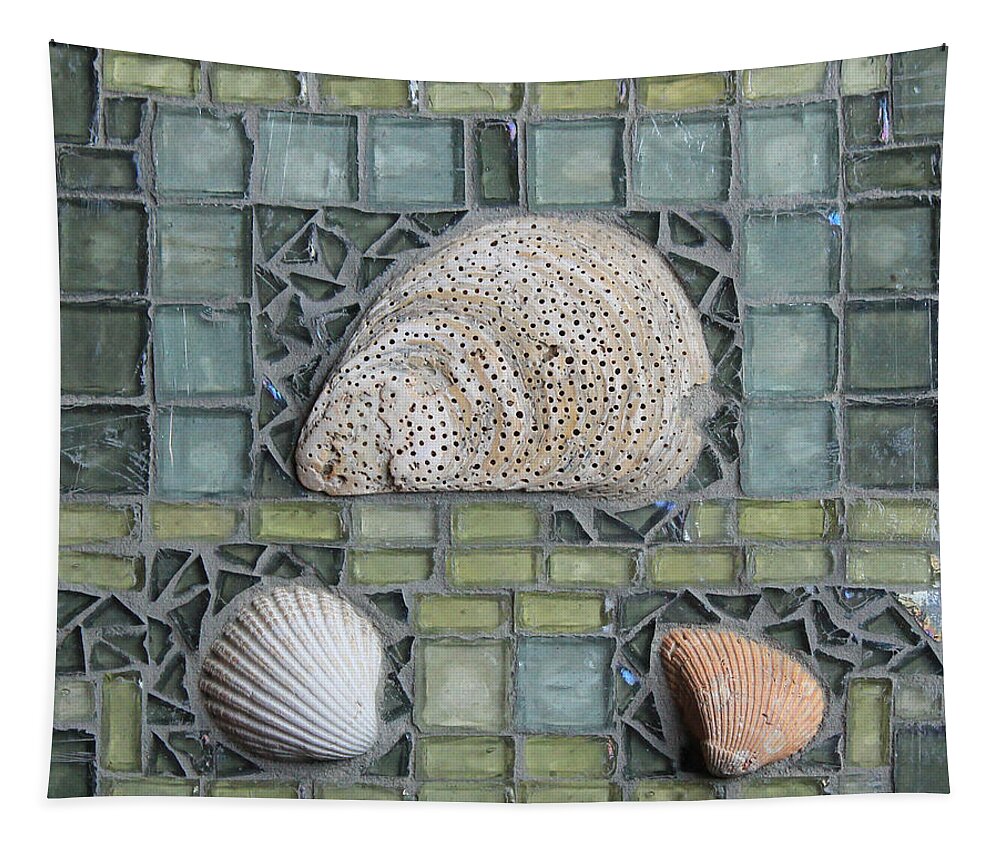 Mosaic Tapestry featuring the mixed media North Sea Shells by Annekathrin Hansen