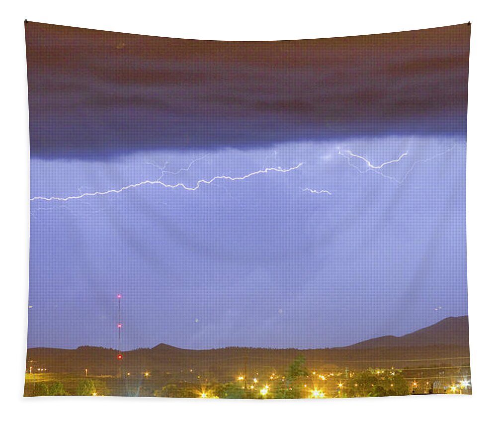 287 Tapestry featuring the photograph Northern Colorado Rocky Mountain Front Range Lightning Storm by James BO Insogna