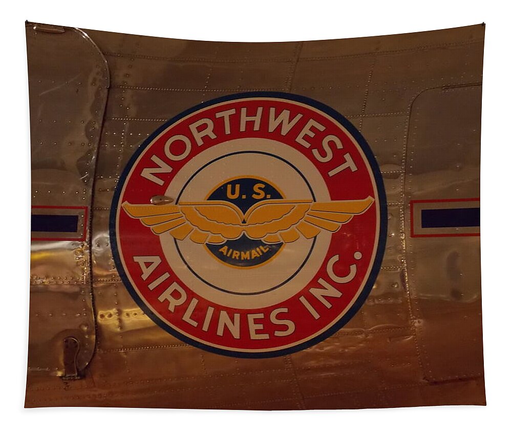 Northwest Tapestry featuring the photograph Northwest Airlines 1 by Nina Kindred