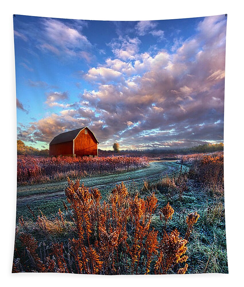 Barn Tapestry featuring the photograph Not All Roads Are Paved by Phil Koch