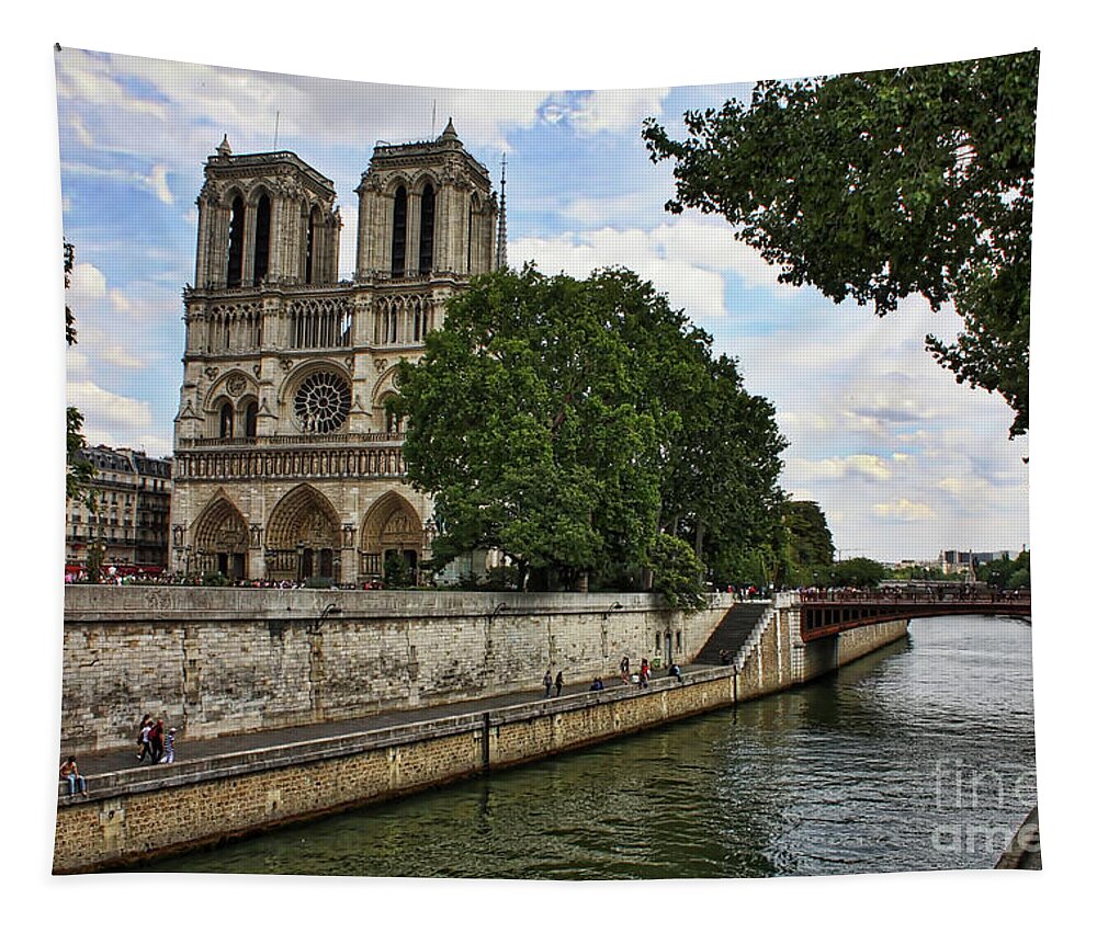 Paris Tapestry featuring the photograph Notre Dame Day by Carol Groenen