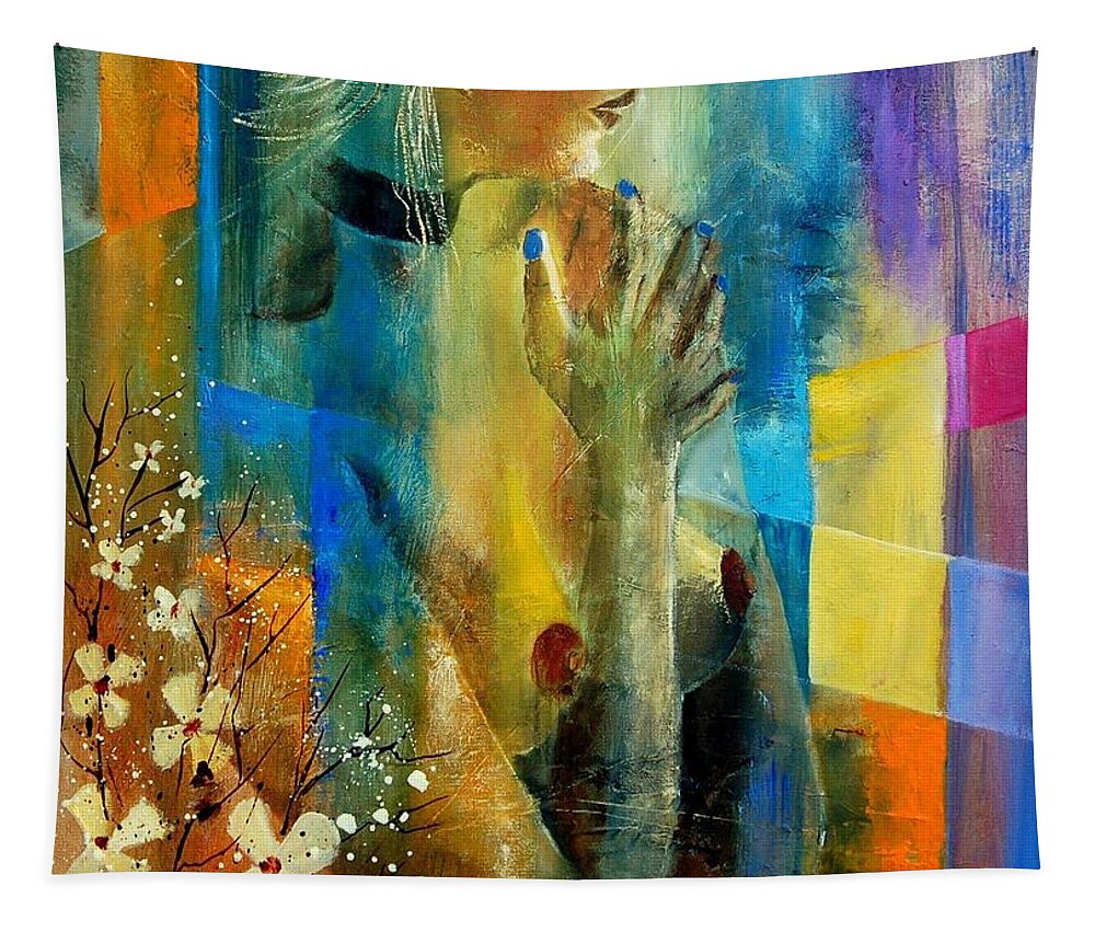 Nude Tapestry featuring the painting Nude 5609082 by Pol Ledent