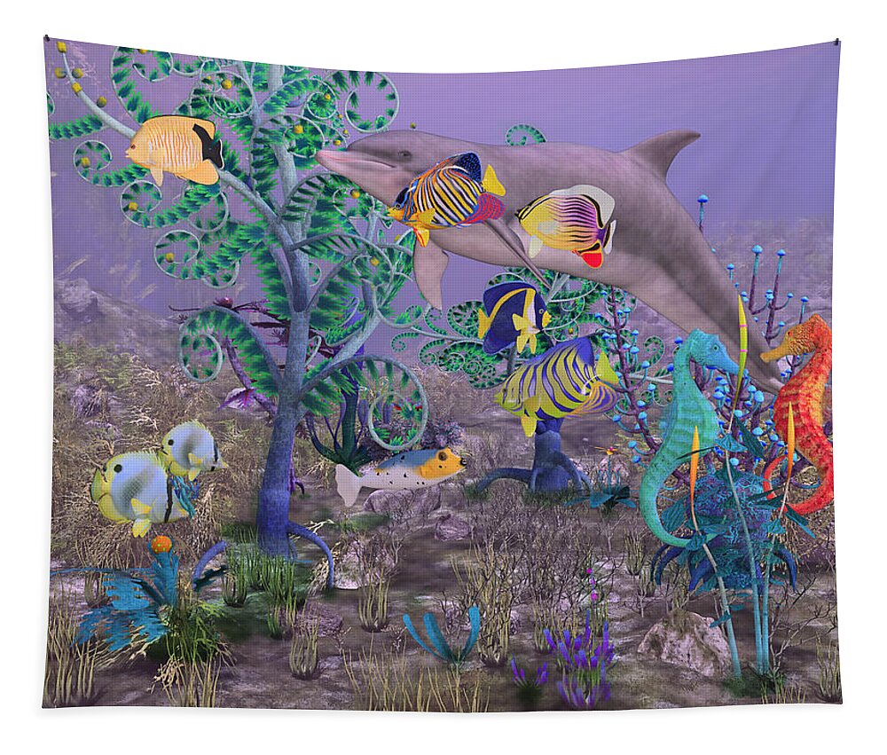 Ocean Tapestry featuring the digital art Ocean Spirits by Betsy Knapp