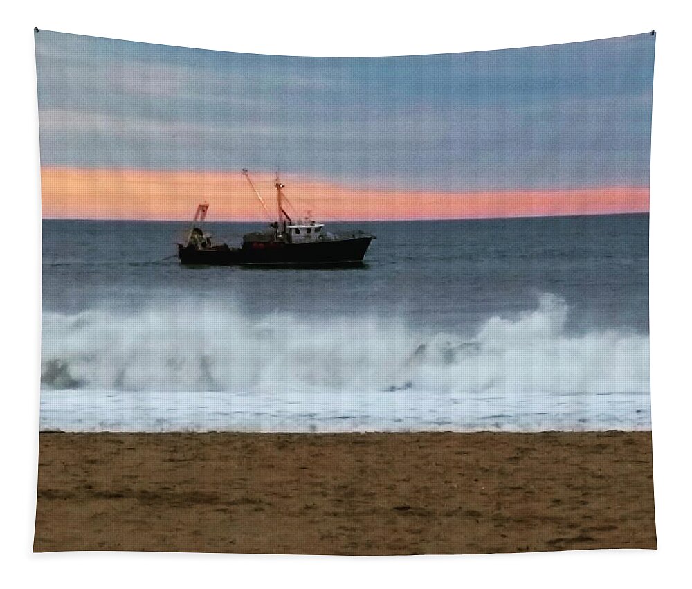Ocean Tapestry featuring the photograph Ocean Tug in the Storm by Vic Ritchey