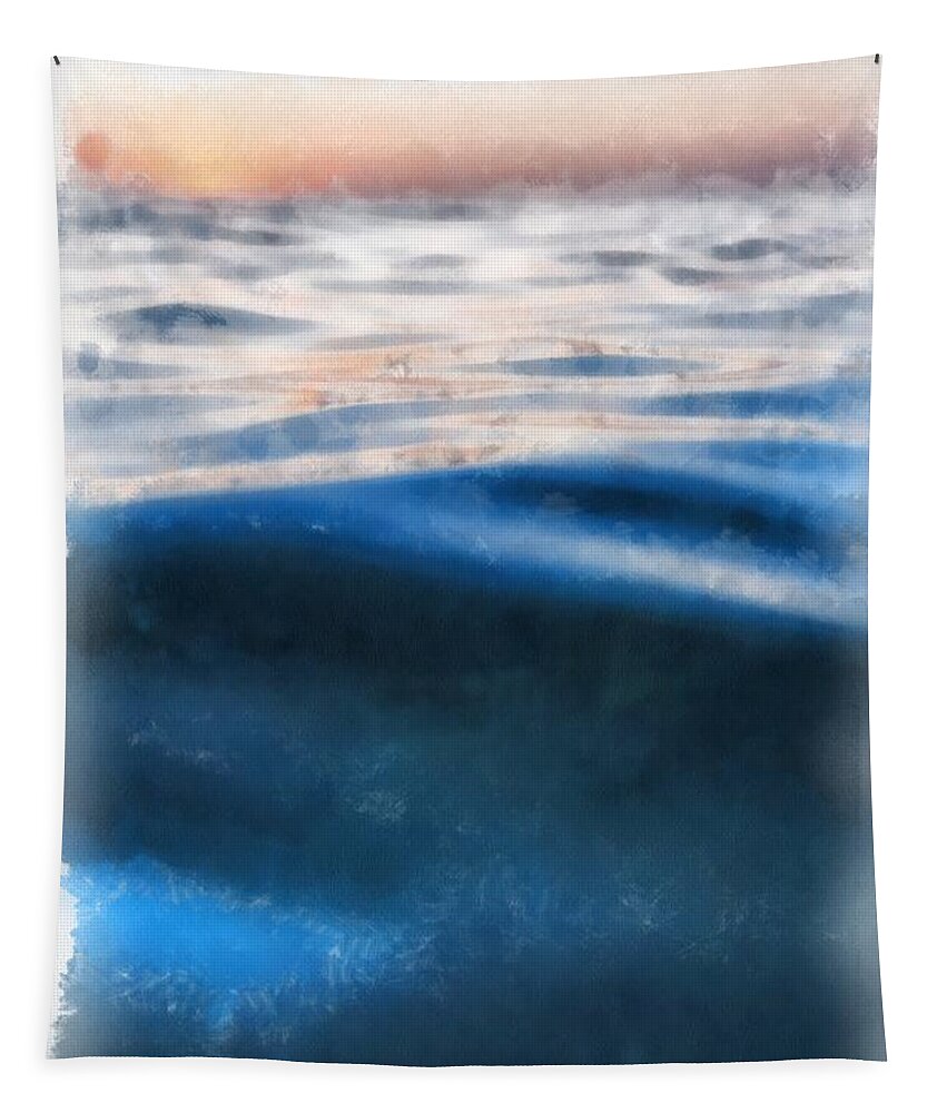 Beach Tapestry featuring the painting Ocean Waves by Edward Fielding