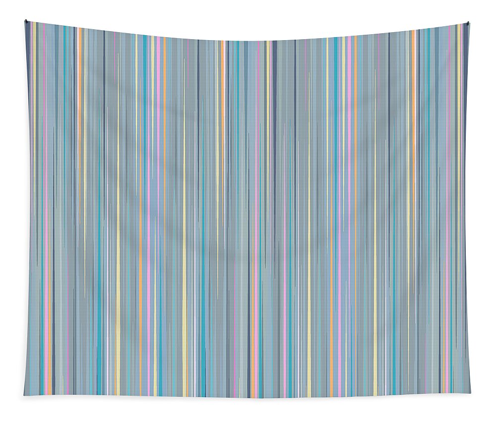Soft Coastal Blue Stripes Tapestry featuring the digital art Soft Coastal Blue Stripes by Val Arie