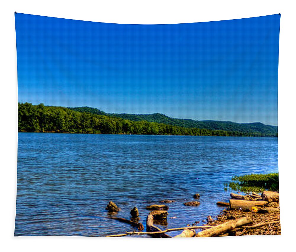 Ohio Tapestry featuring the photograph Ohio River Bank by Jonny D