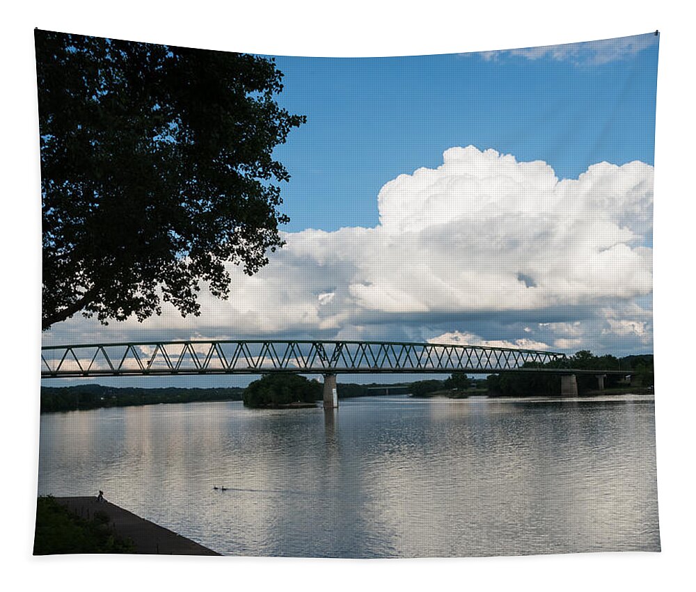 Ohio River Tapestry featuring the photograph Ohio River Scene by Holden The Moment