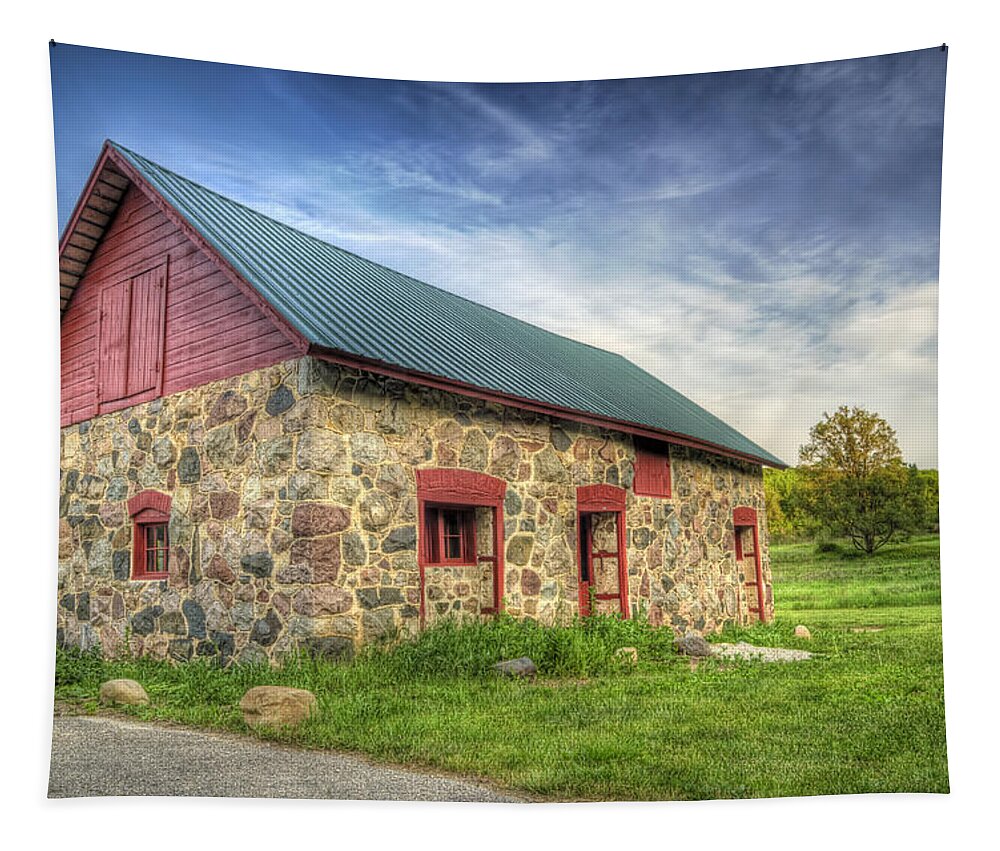 Barn Tapestry featuring the photograph Old Barn at Dusk by Scott Norris