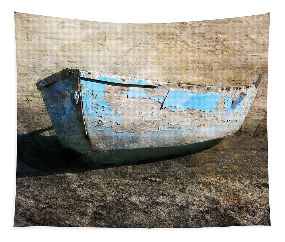 Boat Tapestry featuring the photograph Old Blue # 1 by Ed Hall