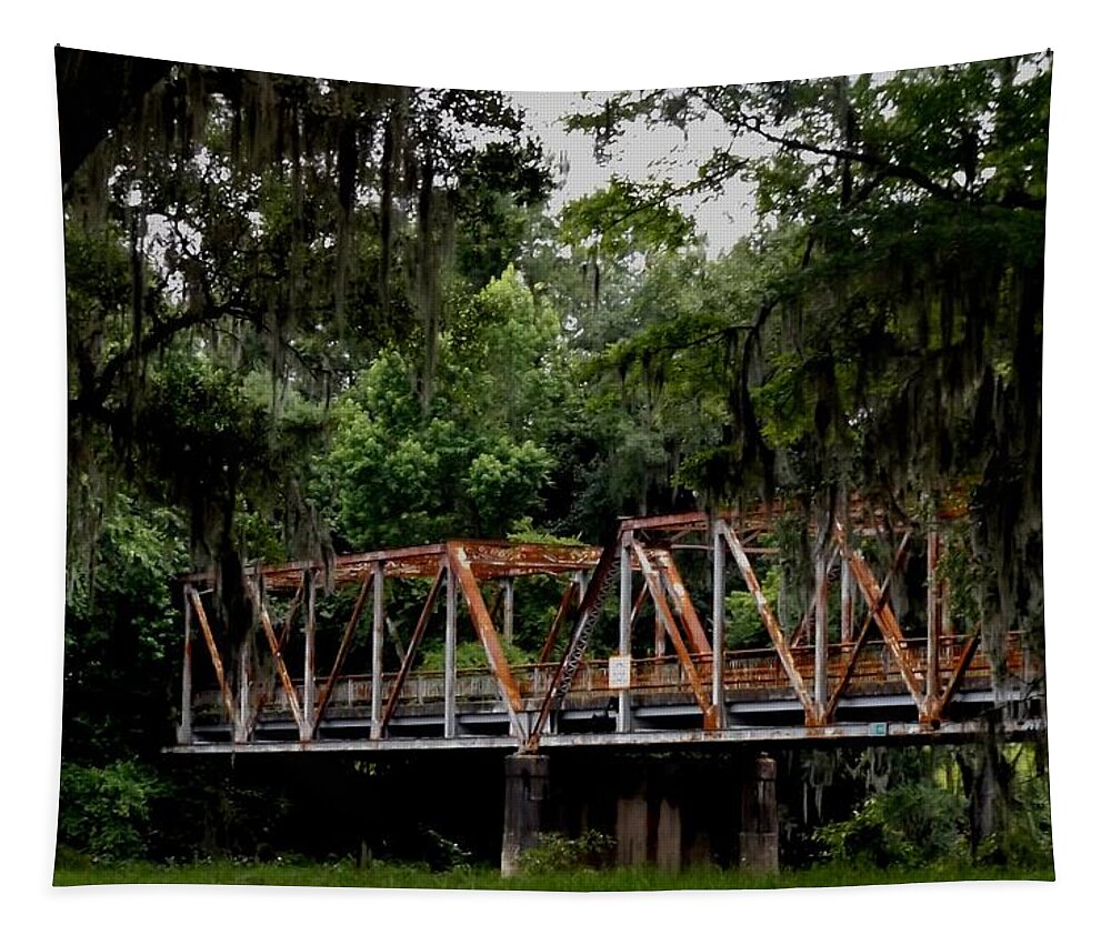 Bridge Tapestry featuring the photograph Old Bridge to Town by Julie Pappas