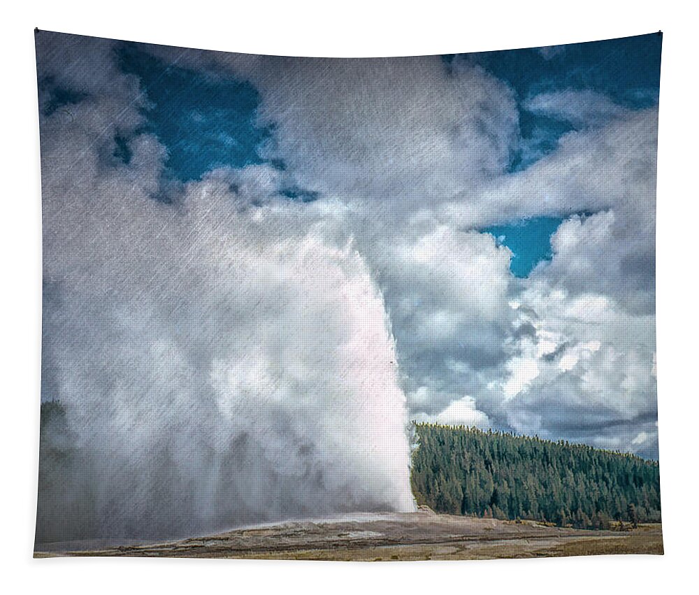  Tapestry featuring the photograph Old Faithful Vintage 4 by Cathy Anderson