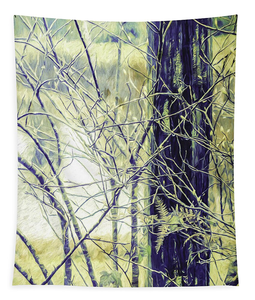 Fence Tapestry featuring the digital art Old Fence Post by Jean OKeeffe Macro Abundance Art